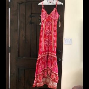 FARM Rio Red Spaghetti Strap Maxi Sundress